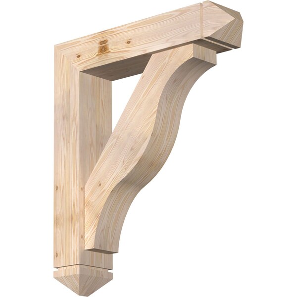 Ekena Millwork Funston Arts and Crafts Smooth Bracket w/ Offset Brace, Douglas Fir, 7 1/2"W x 34"D x 40"H BKT0806X34X40FST03SDF - main